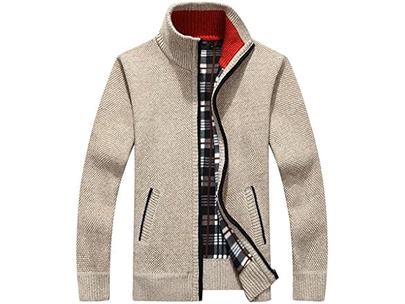 Yeokou Men (XXL) Casual Slim Full Zip Sweaters