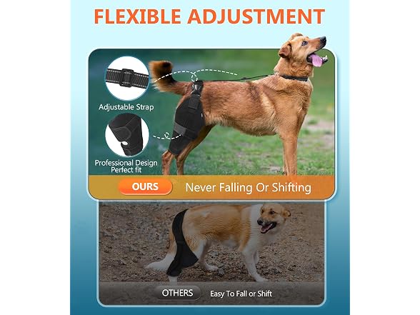 CAMRIER 2X Support Dog Knee Brace with Metal Strips MED