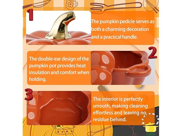 Wiztoynia Ceramic Pumpkin Bowl with Lid