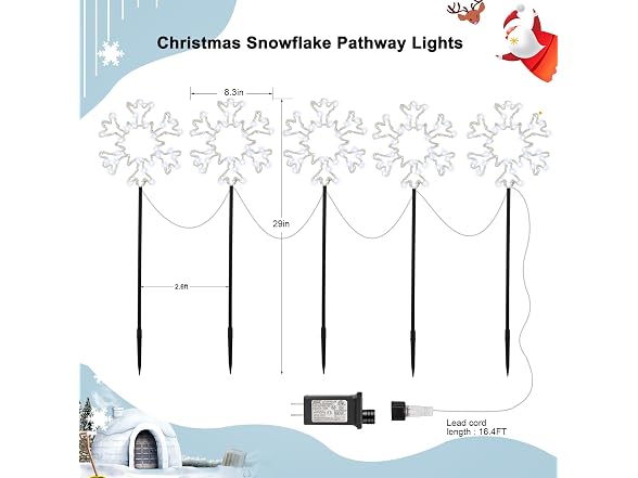 Brightown Snowflake Pathway Lights