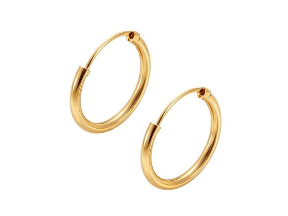 14K Gold Plated Hoop Earrings 16mm