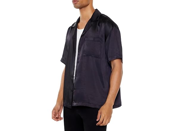 Forever 21 (L) Satin Chain-Stitched Shirt