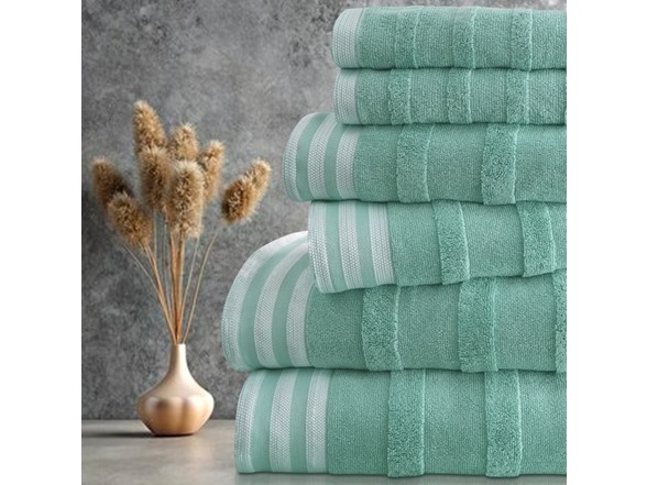 6-Piece Jacquard Stripe Kyoto Towel Set