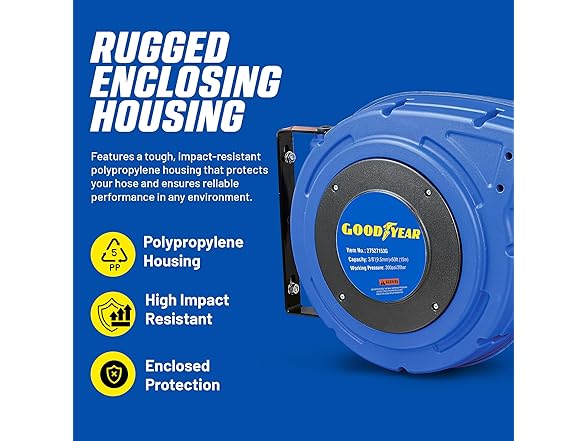 Goodyear Air Hose Reel Retractable 3/8" x 50'