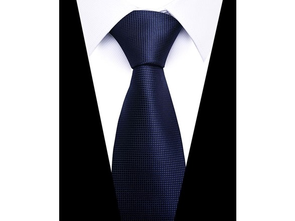 Formal Men’s Necktie -Midnight Navy Grid