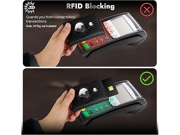 JGD Leather Airtag RFID Wallet, Black