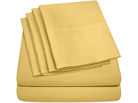 Full 6pc Microfiber Sheet Set Yellow