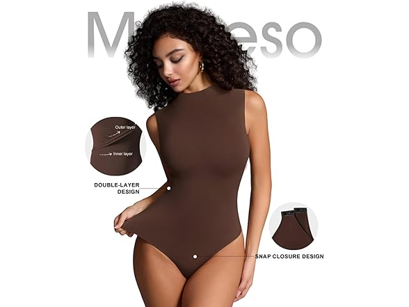 Mobeso Women's Mock Neck Sleeveless