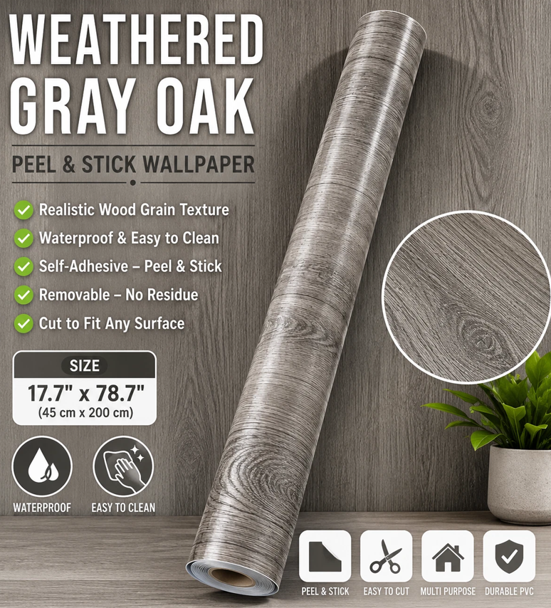 6Pk Peel & Stick Wallpaper 17.7" W × 78.7" L - Gallery 7