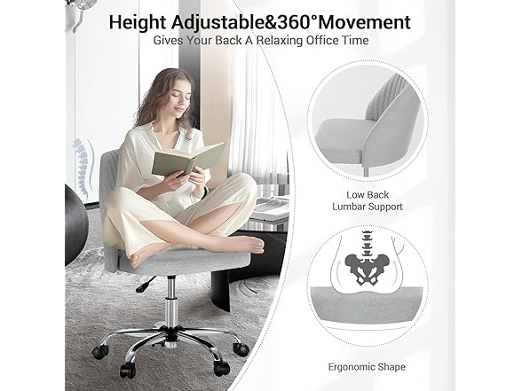 YSSOA Office Desk Chair with Back and Wheels