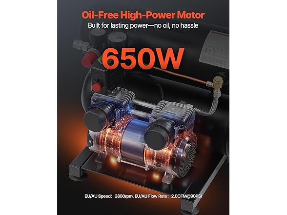 VEVOR Air Compressor, 4.6 Gallon Steel Tank