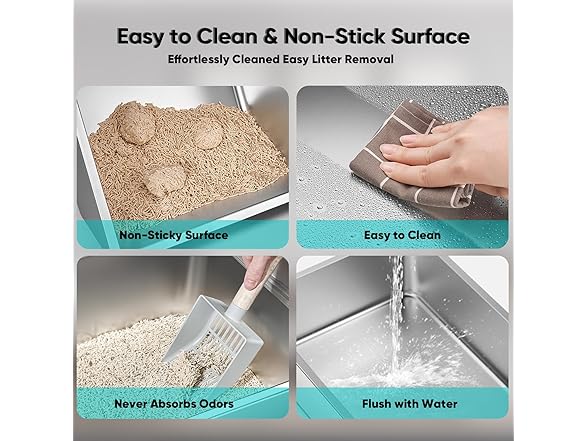 XL Stainless Steel Cat Litter Box