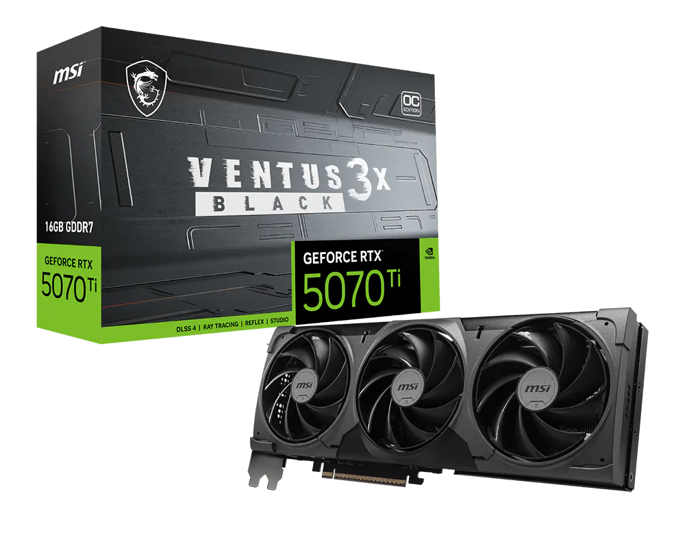 MSI GeForce RTX 5070 Ti 16G VENTUS 3X OC BLACK - Gallery 2