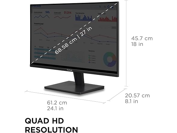 ViewSonic 27 Inch QHD 1440p Monitor