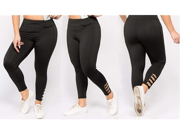 Yelete Women (M) Active Lattice Ankle Leggings