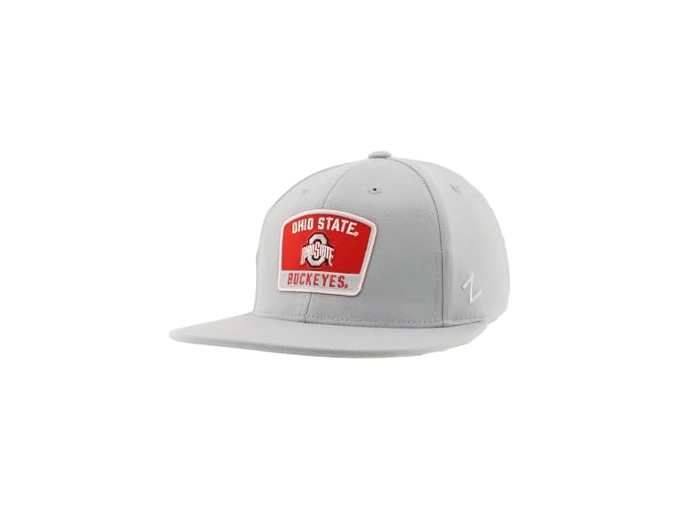 ZHATS Standard NCAA Officially Licensed Fitted Hat M15Z Switchback Light Gray, Grey, Medium,Ohio State Buckeyes