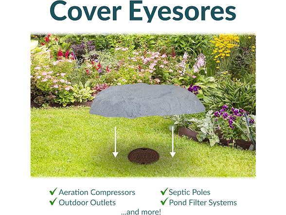 Sunnydaze 3.5” H Flat Faux Landscape Rock Cover