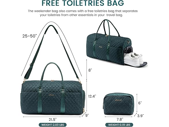 Travel Duffle Bag With Toiletry Bag