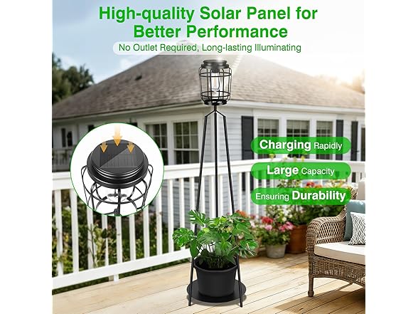 TOWPONICS Outdoor Floor Lamp with Planter