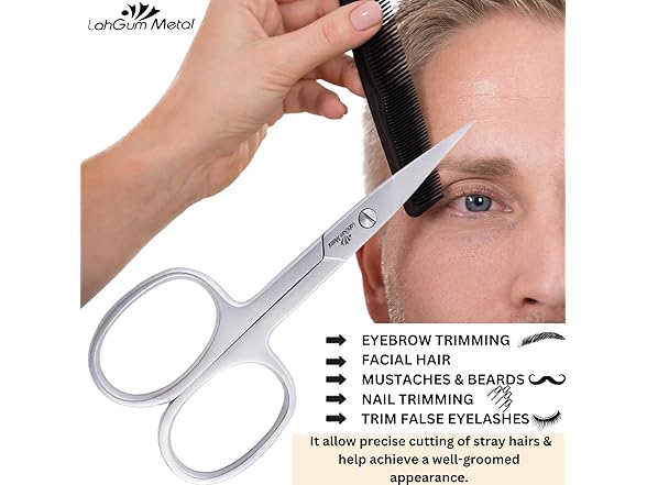 LahGum Metal Small Curved Nail Scissors For Nail Tip