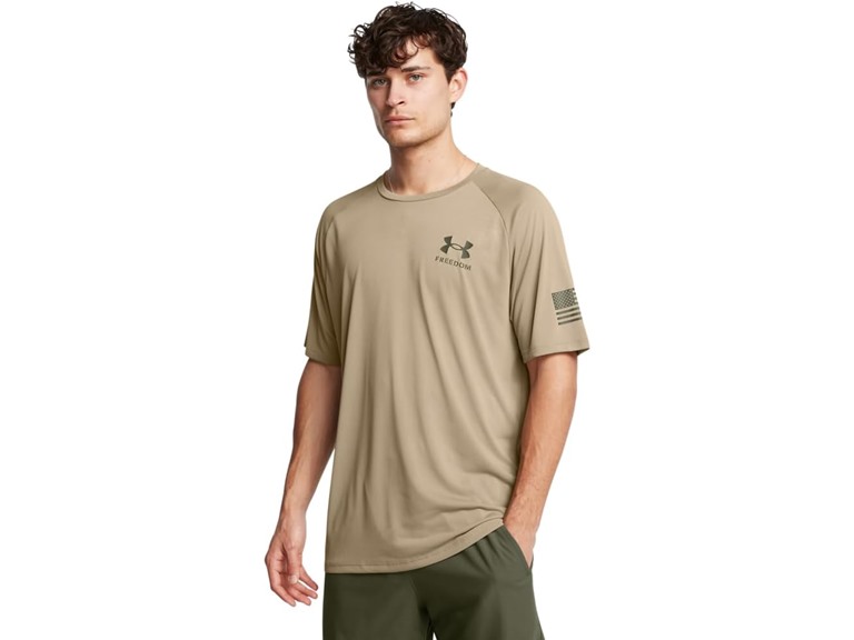 Small UA Men's Freedom Tech T-Shirt Federal Tan / / M