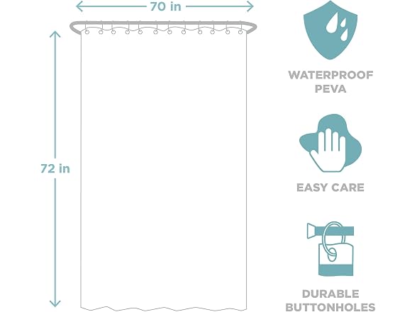 Zenna Home Medallion Waterproof PEVA Shower Curtain