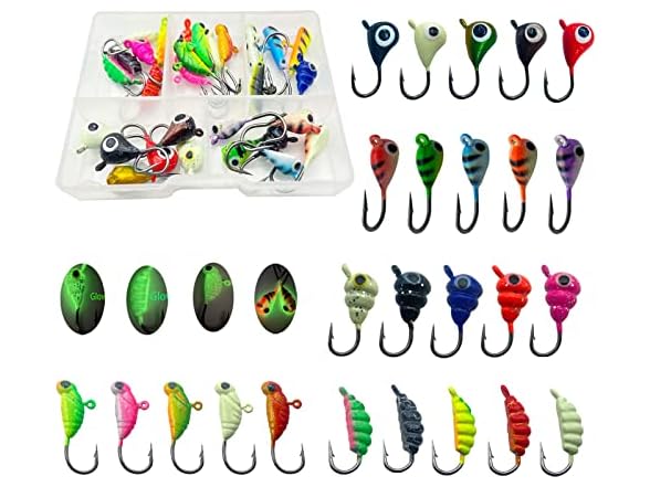 Jiatai Fishing 25Pcs Ice Fishing Jigs