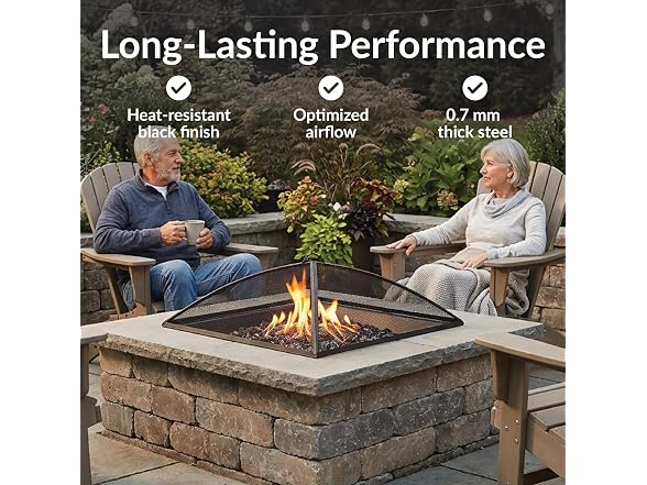 Sunnydaze Square Fire Pit Screen Cover, 31" x 31"