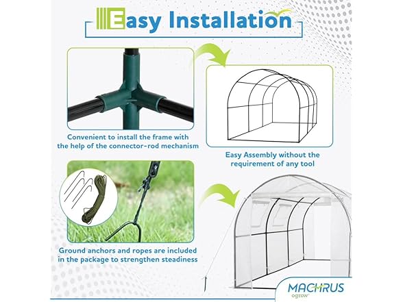 Ogrow Deluxe WALK-IN Portable Greenhouse White Cover