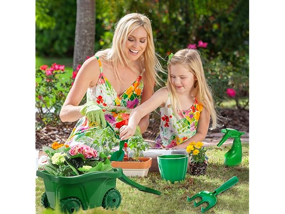 Duckura Kids Gardening Tools 11 Piece Set, Green