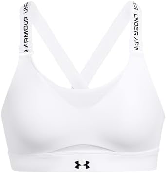Under Armour Womens Infinity High Impact Sports Bra, (100) White / / Black, Large A-C