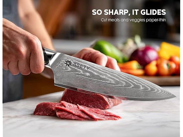 ASETY Damascus Knife Set Resin Handle