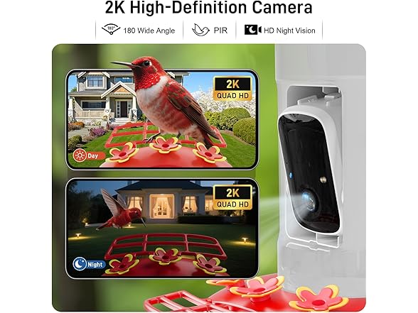 INKCKU Hummingbird Feeder with Camera