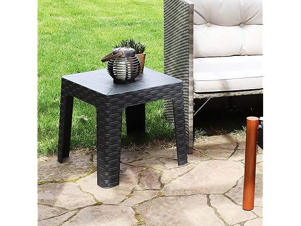 Sunnydaze Decor RBW-075 18in Gray Side Table Grey