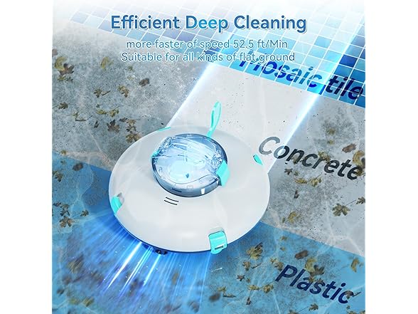 Cordless Robotic Pool Cleaner, 70 Mins Runtime