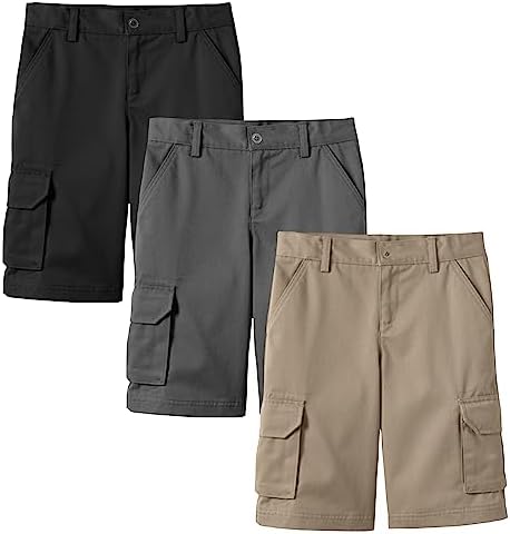 3PK Boys Stretch Cotton Cargo Shorts