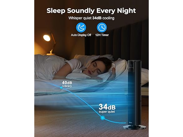 Tower Fan - 4 Speed 90° Oscillating