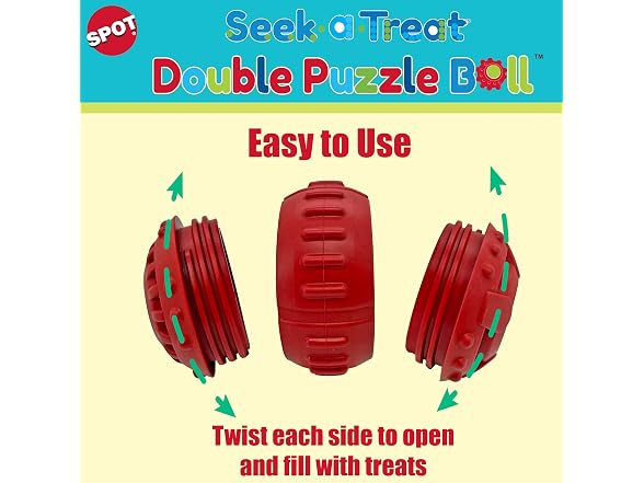 SPOT Seek-A-Treat Double Puzzle Ball Dog Toy