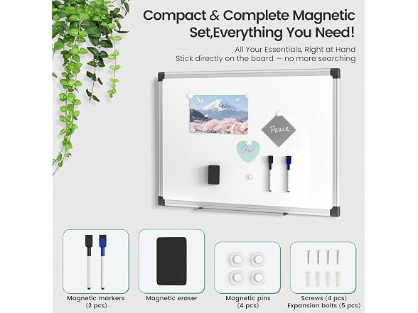 Scribanx Magnetic Dry Erase Board 36 x 24 for Wall
