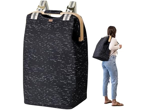 CleverMade Collapsible Travel Backpack Hamper