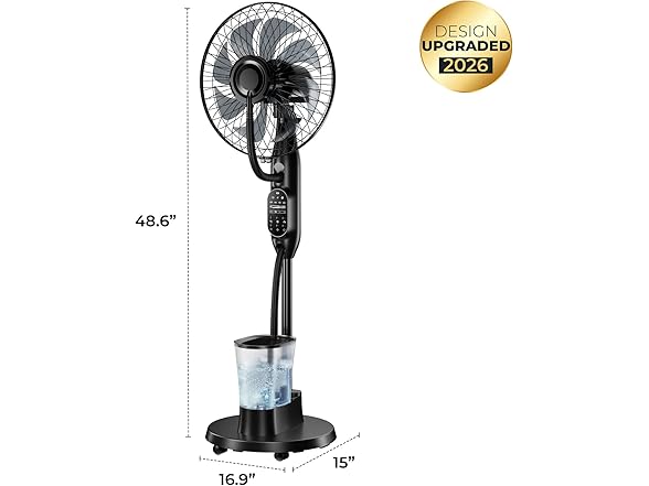 AetherMist Pedestal Misting Fan