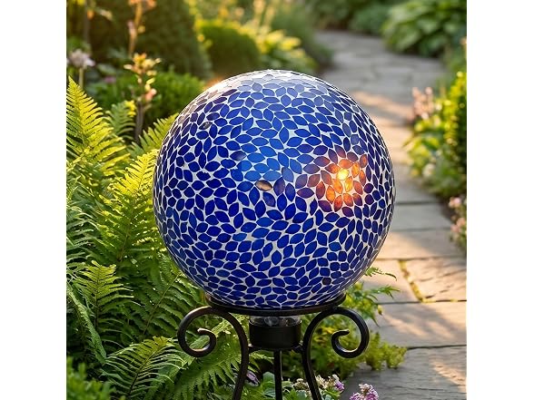 Sunnydaze 10" Lavender Crackled Glass Globe