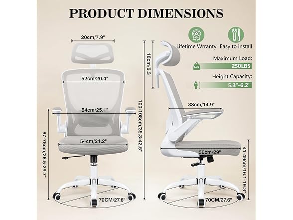 Bestfair W0893 High Back Mesh Desk Chair1 (Open Box)