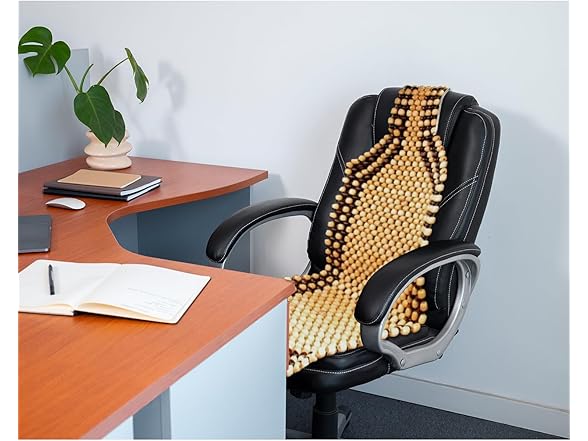 Zone Tech SE0033 Wood Beaded Seat Cushion 2-Pack Natural