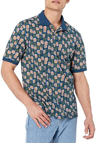 Amazon Essentials Men's Regular-Fit Cotton Pique Polo Shirt (Available in Big & Tall), Blue Pineapple, X-Small