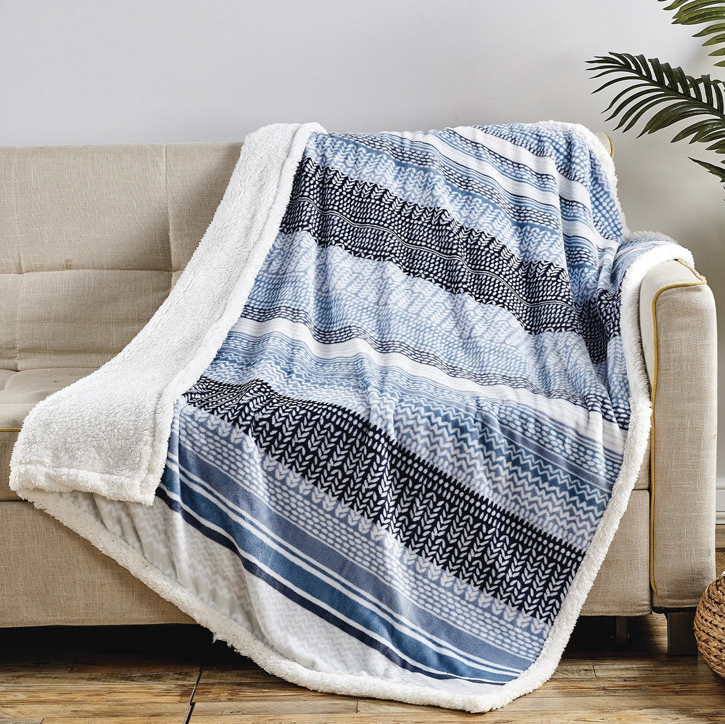 Ultra Soft Microplush Printed Sherpa Throw - Gallery 8