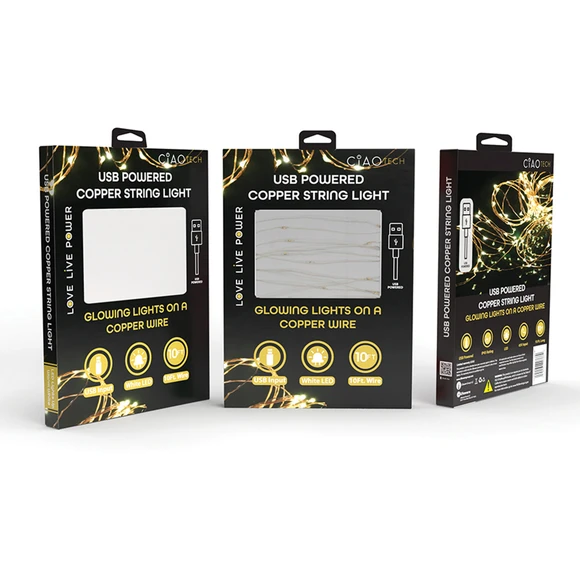 2 Pk Solava 2-AG909 10ft LED Copper String Light - Gallery 5