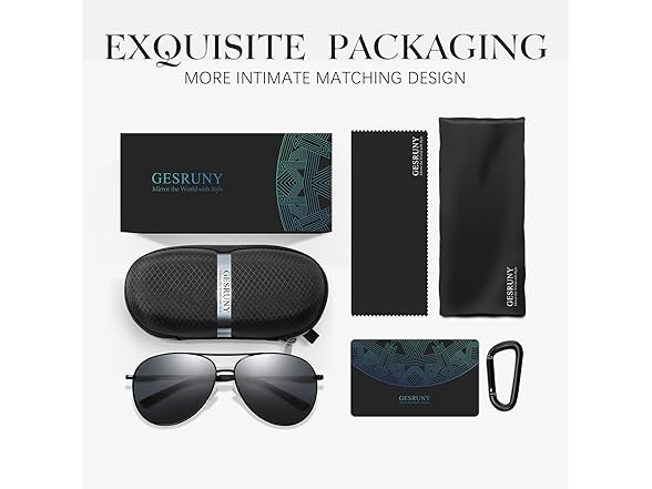 gesruny Polarized Aviator Sunglasses Unisex