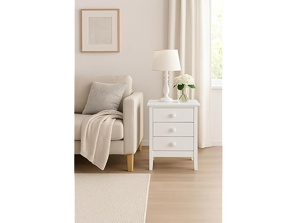 Jela Solid Wood Easy Pieces 3 Drawer End Table/Nightstand