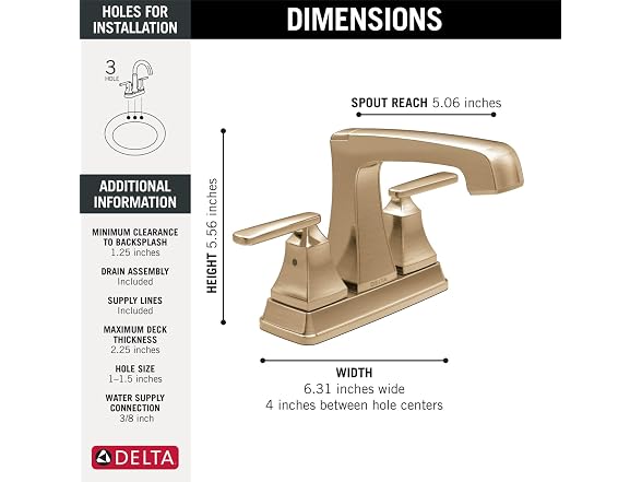 DELTA FAUCET 2564-SSTP-DST, 7.00 x 6.50 x 12"